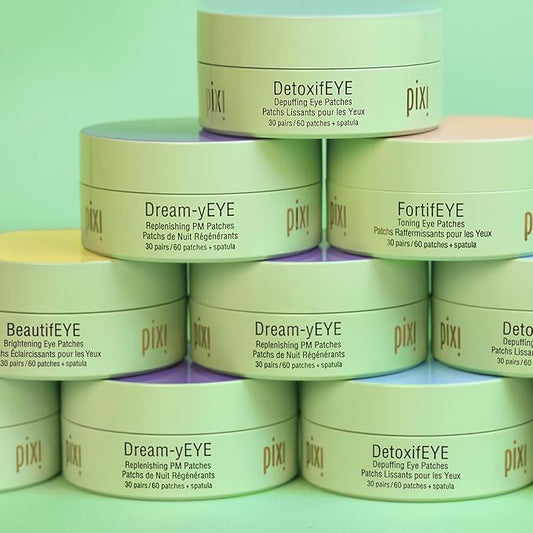 Pixi Ultimate Eye Patch Bundle - 5 Varieties for Depuffing, Brightening, Firming, and Hydrating | Includes DetoxifEYE, BeautifEYE, FortifEYE, Hello Kitty AnyWhere Patches, Dream-yEYE | 30 Pairs