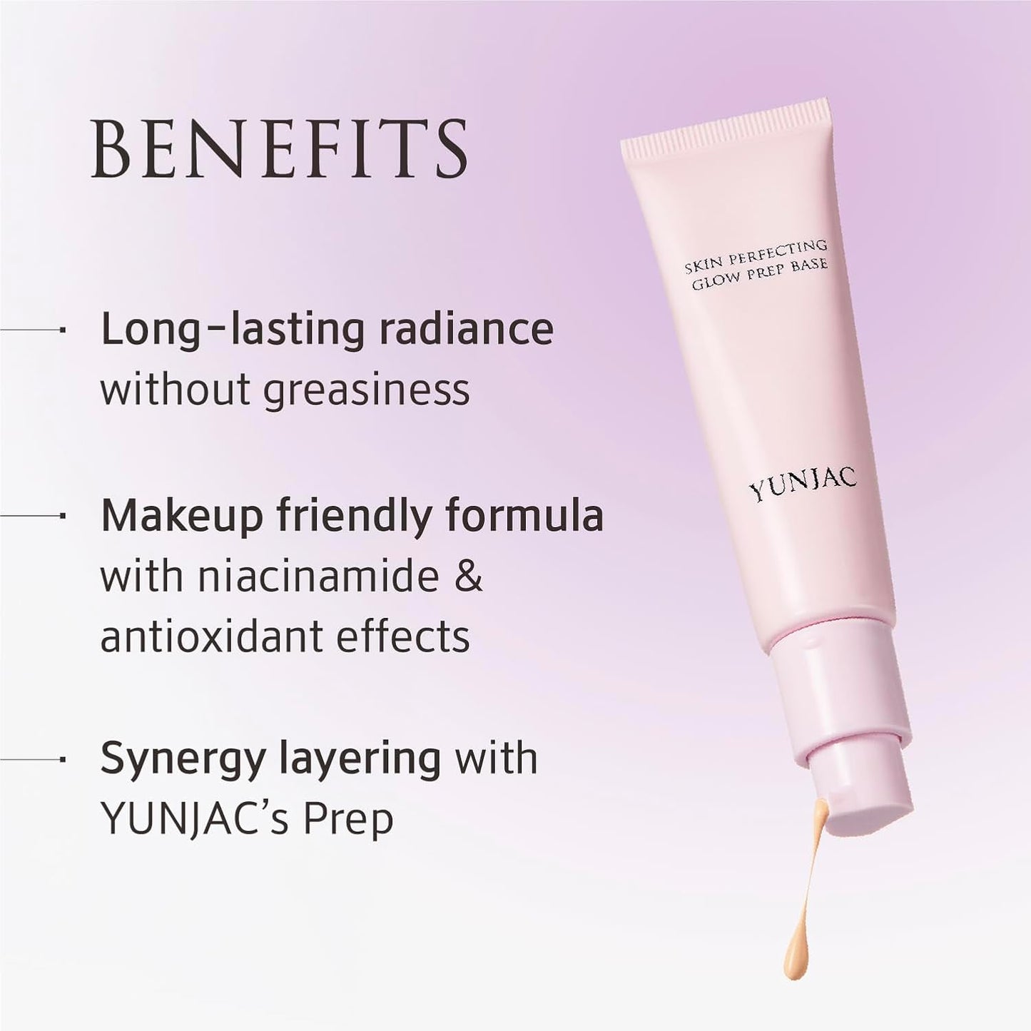 Skin Perfecting Glow Prep Base (1.01 fl oz) – Lightweight Primer with Niacinamide, Vitamin E & Fermented Green Tea, Silicone-Free Formula for Smooth, Radiant, and Long-Lasting Skin Finish