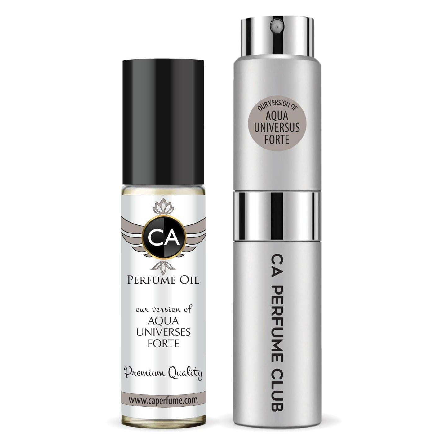 CA Perfume Duo Impression of Aqua Universus Forte For Women And Men Perfume Layering Set Long Lasting Travel Size EDP + Body Oil Roll-On Bottle 0.27 Fl Oz+0.33 Fl Oz