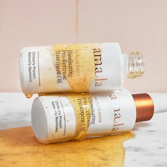 Amala Illuminating Pro-Retinoic Treatment Oil, Natural Retinol Alternative with Picão Preto Extract, 23K Gold, Cacay Seed Oil. Anti-Wrinkle Oil (30ml)
