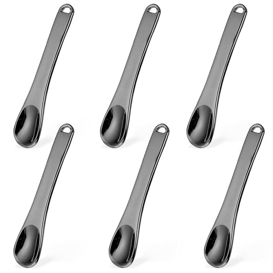 6PCS Mini Metal Makeup Spatula Cosmetic Spoon Tool Reusable Cosmetic Cream Spatulas Skincare Scoop Applicator Facial Massage Beauty Tools for Mixing and Sampling Face Eye Cream Lotions Moisturizers