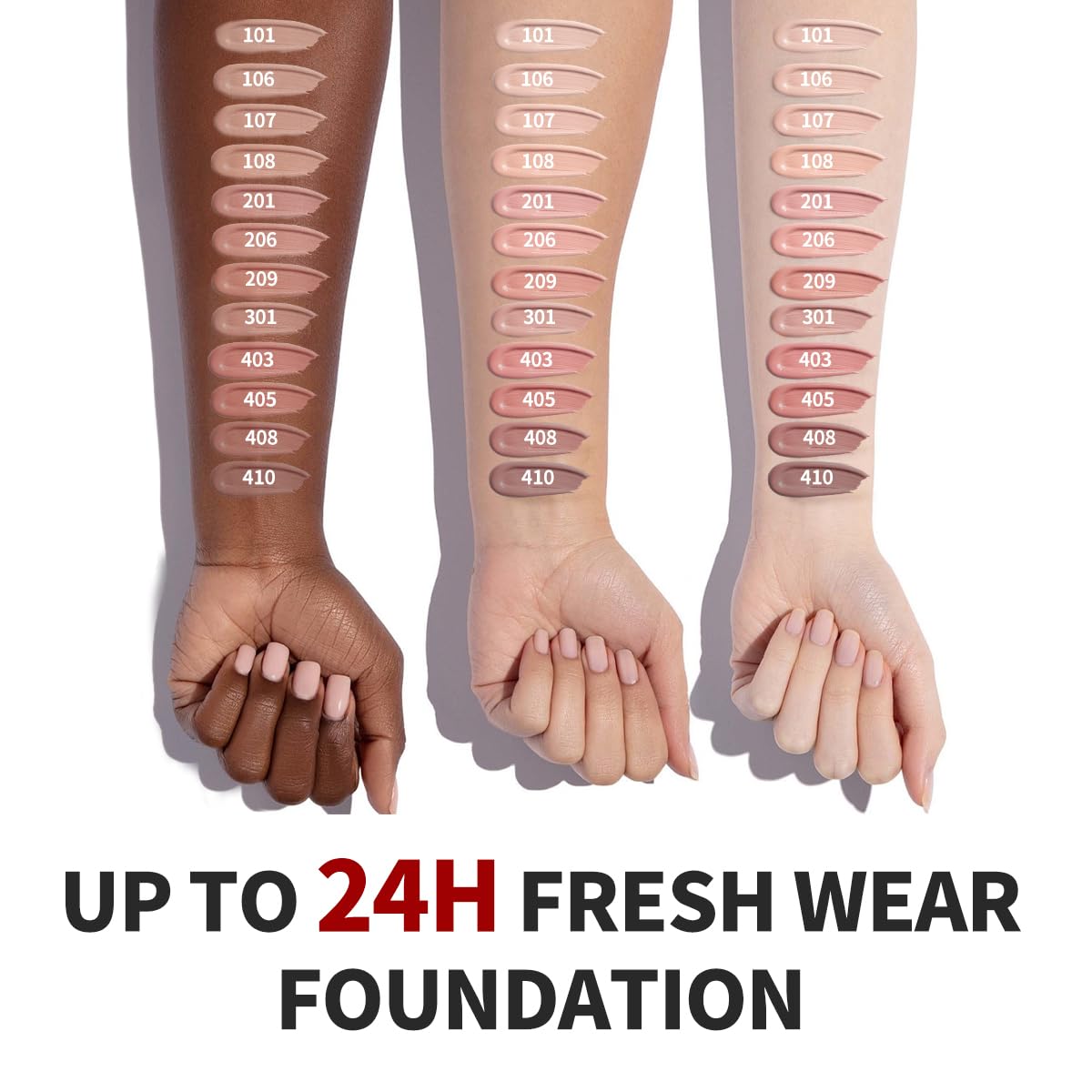 6-in-1 Makeup Infused with 1% Hyaluronic Acid- Matte + Poreless Liquid Foundation For A Glowing & Soft-Focus Look, Suitable for All Skin Types (410 Deep, Acne-serum Foundation)