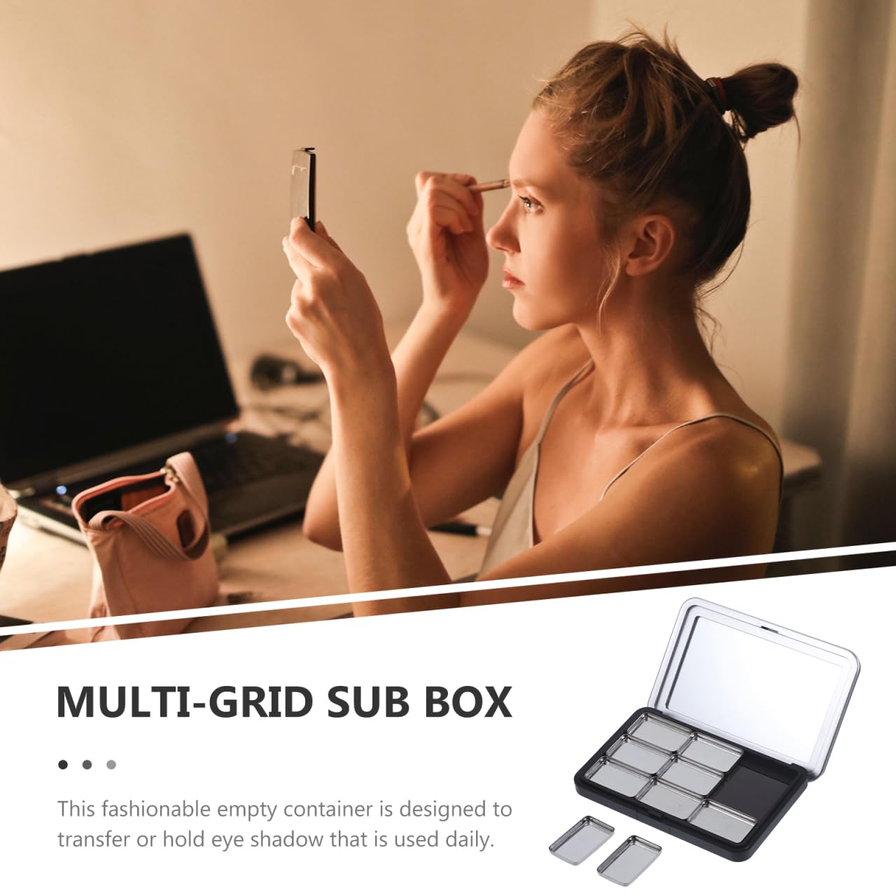 minkissy Empty Eyeshadow Palette Refillable Eyeshadow Palette Empty Makeup Palette-Storage Box for Lipstick Blush