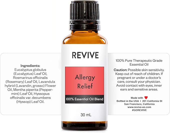 Allergy Relief Essential Oil Blend 30mL by Revive Essential Oils - 100% Pure Therapeutic Grade, for Diffuser, Humidifier, Massage, Aromatherapy, Skin & Hair Care