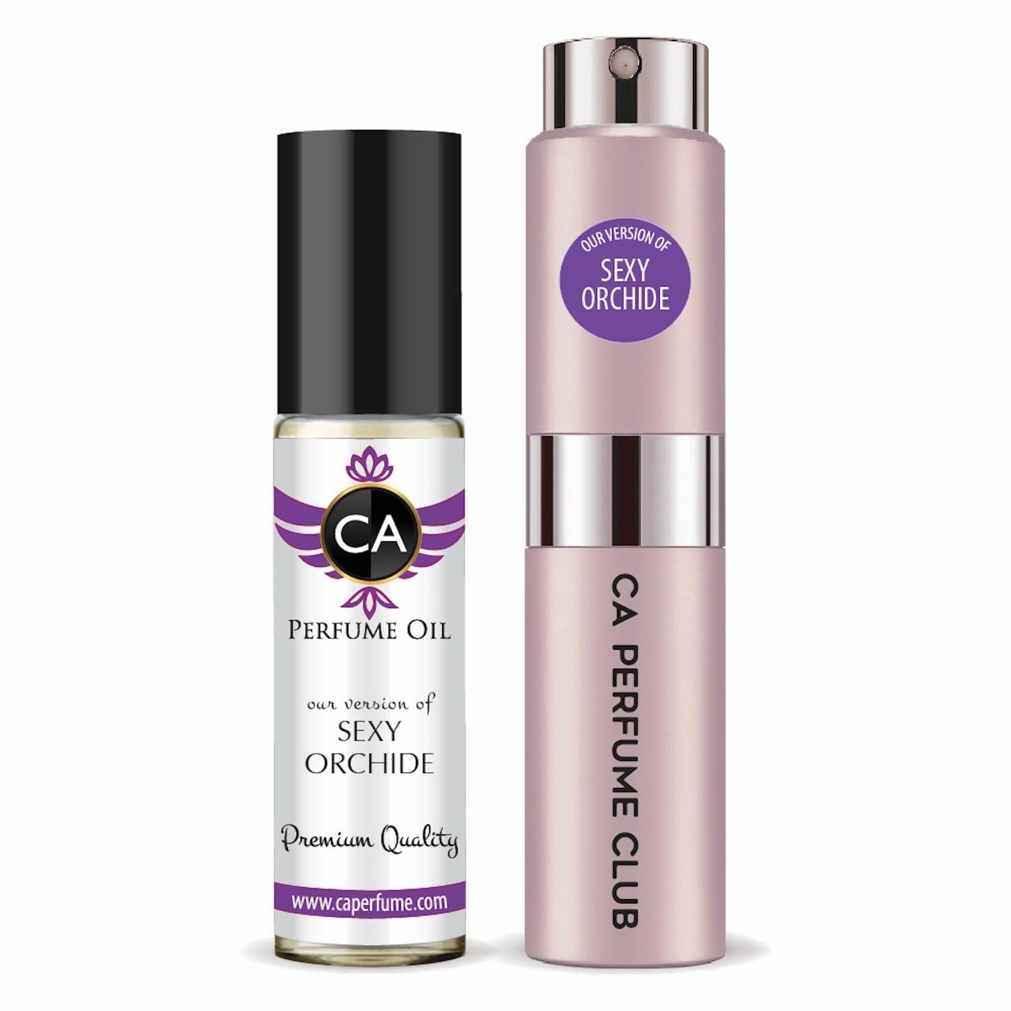 CA Perfume Duo Impression of Sexy Orchide For Women Perfume Layering Set Long Lasting Travel Size EDP + Body Oil Roll-On Bottle 0.27 Fl Oz+0.33 Fl Oz