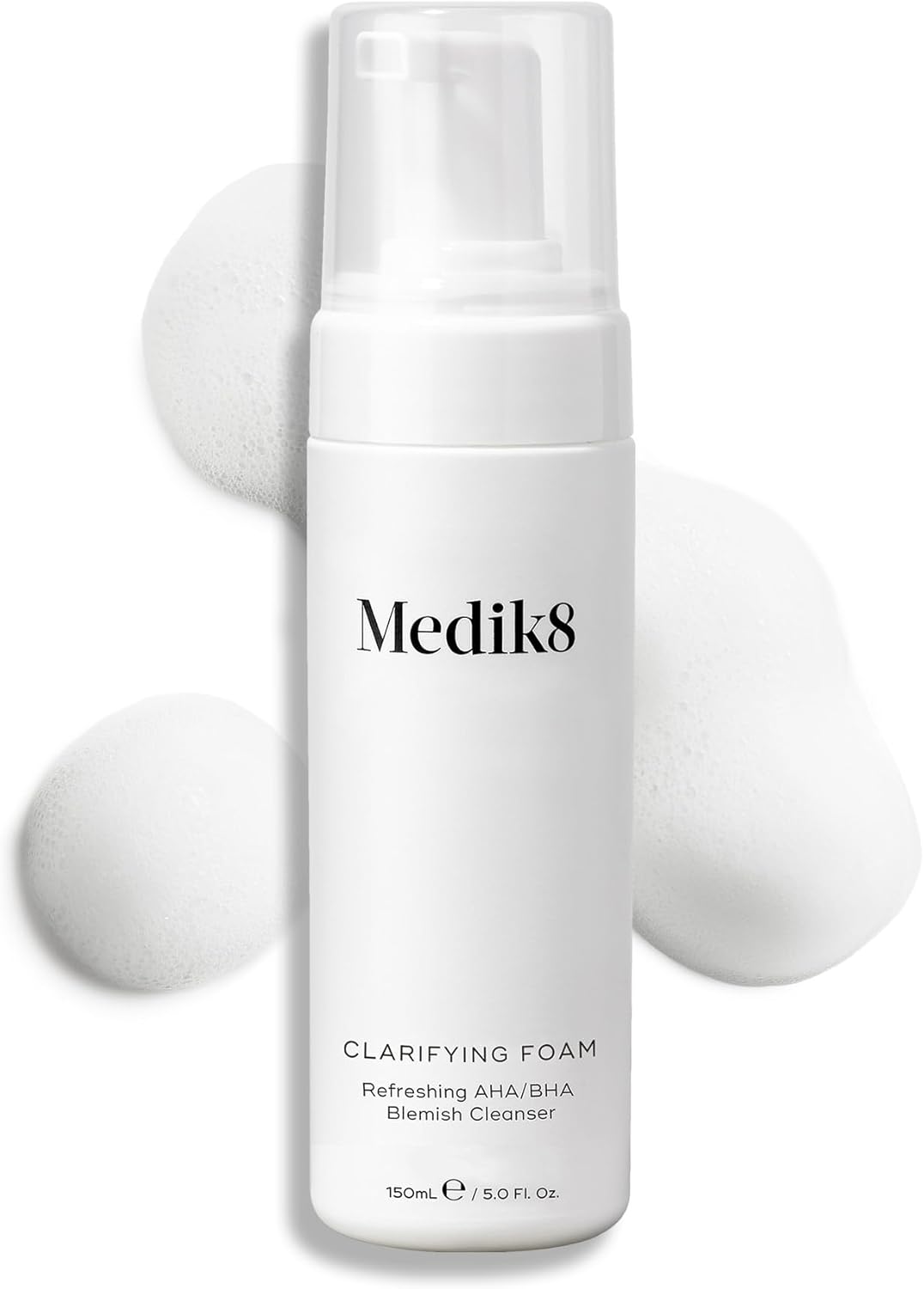 Medik8 Clarifying Foam - Lightweight Exfoliating AHA and BHA Face Cleanser - Salicylic Acid and Nicacinamide - Gentle Foaming Facial Cleanser - 5 oz