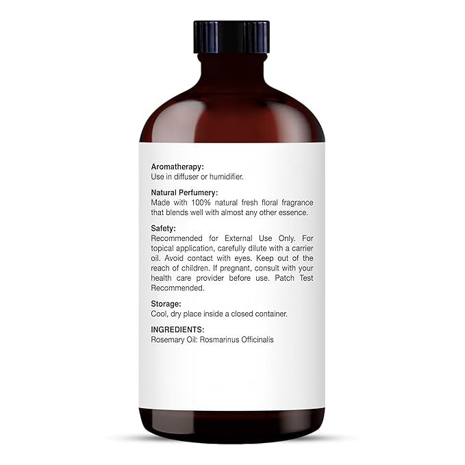MAJESTIC PURE Rosemary Essential Oil with Glass Dropper | 100% Pure and Natural Rosemary Oil | Therapeutic Grade Essential Oils for Diffusers, Skin, Aromatherapy, Massage | 4 Fl Oz
