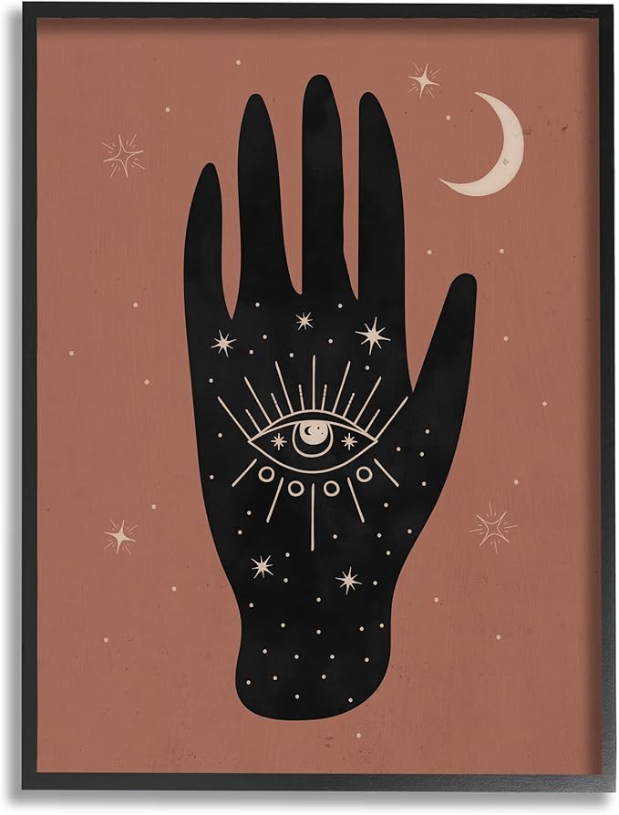 Stupell Industries Celestial Bohemian Chic Hand With Enlightened Eye Tattoo, Design by Nina Blue