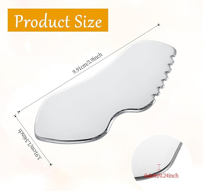 Beauty Gua Sha Facial Tool Stainless Steel Lymphatic Drainage Massager 1Pcs Metal Double Chin Reducer Lip-Shaped Scraping Board Jawline Shaper for Self Care Relaxing Facial Cream Application