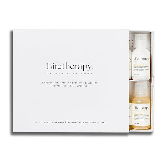 Mini Lotion and Wash Gift Set | Hydrating Body Lotion and Body Wash and Bubbling Bath Gift Set of 12