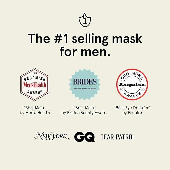 BRO MASK: Korean Face Mask for Men | 2 Pc. Hydrating Anti Aging Sheet Masks Contain Vitamin C, Vitamin E, Hyaluronic Acid, Hydrolyzed Collagen for Face Care, Acne Treatment (4 X 4 Packs)