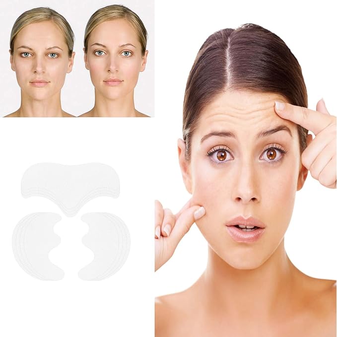 Forehead Wrinkle Patches and Smile Line Patches Set,Overnight Collagen Facial Wrinkles Patches to Lift Smile Lines for Women Anti-wrinkles Face Patches 12prs