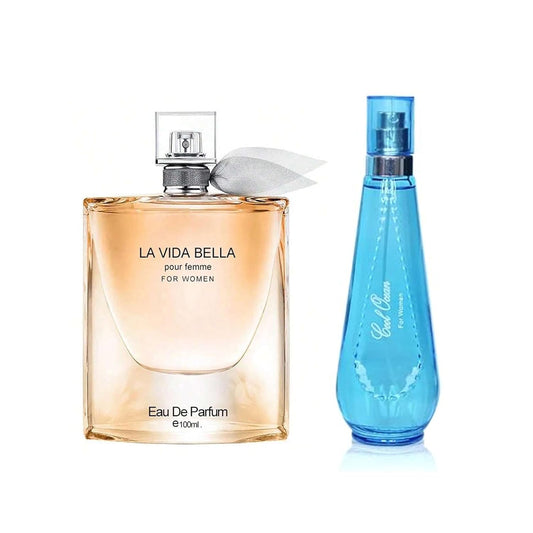 Women's Perfume La Vida Bella& Cool Ocean Women Combo Set Eau De Parfum Long Lasting Fragrance 3.4 Fl Oz Spray Each for Daily Used