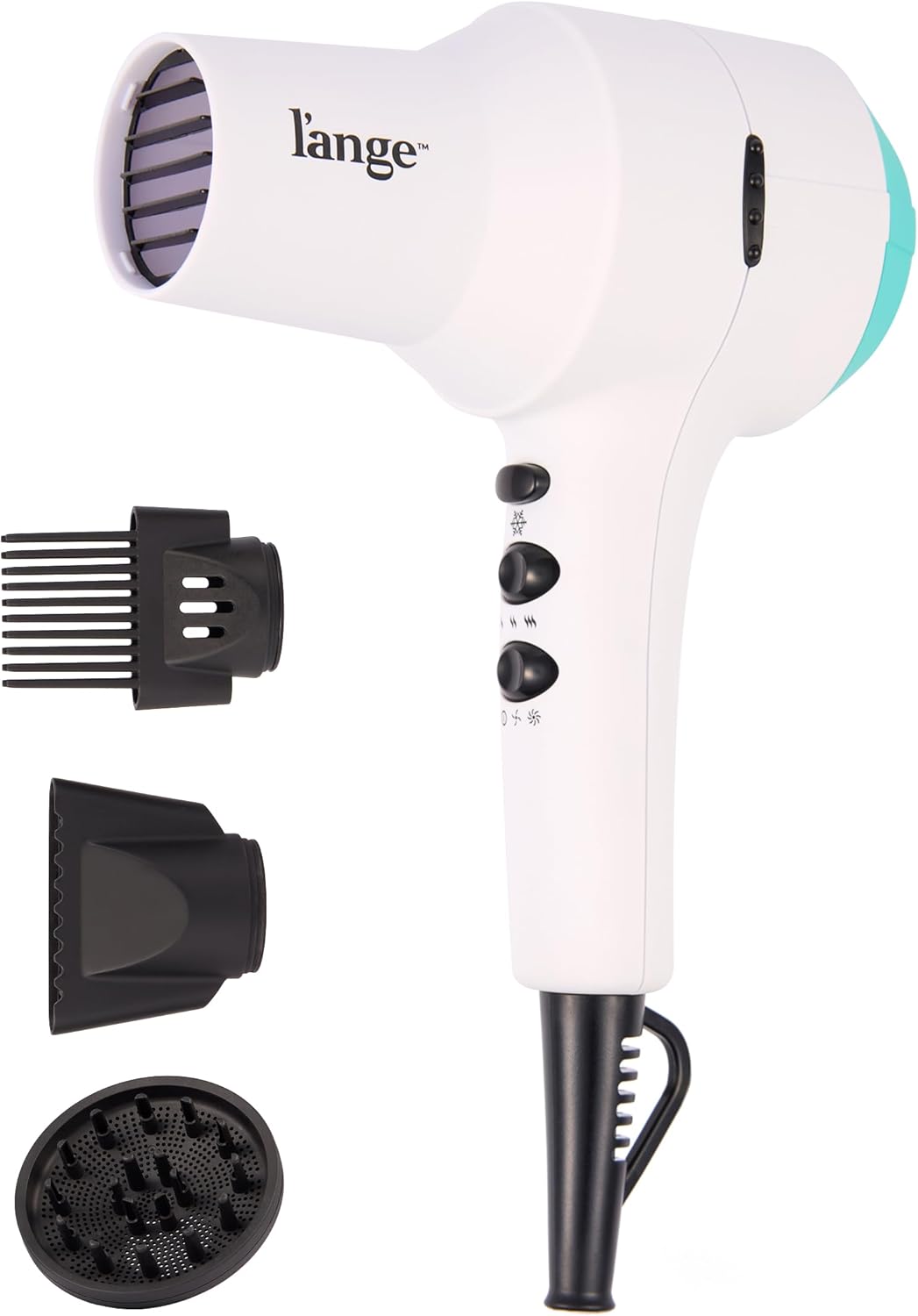 L'ANGE HAIR PowerStyle Ionic Turbo Hair Dryer | 1875W Fast Drying & Precision Styling for Long-Lasting, Frizz-Free Looks | Advanced Ionic Technology Smooths & Shines Hair (White)