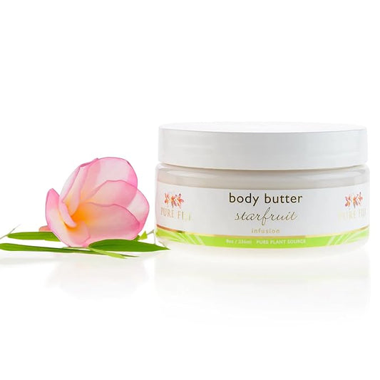 PURE FIJI Body Butter - Moisturizer Body Butter Cream - Face Cream and Body Lotion for Dry Skin with Natural Oils & Vitamin E, Body Butter For Women for Men,Starfruit, 8oz