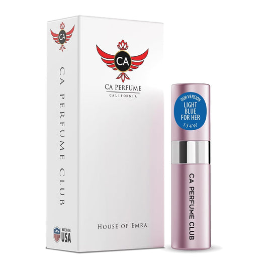 CA Perfume Impression of Light Blue For Her for Women Floral Fruity Scent Long Lasting Perfumes for Women Eau De Parfum Travel Size Refillable Atomizer Spray 0.27 Fl Oz 8ml