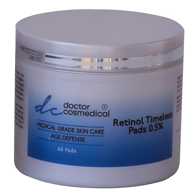 Retinol 0.5% Timeless Pads for Face - Pack of 60 Face Pads – Vitamin C, E Face Pads – Advanced Brightening & Anti-Aging Pads - Reductions in Fine Lines, Wrinkles, & Uneven Skin Tone