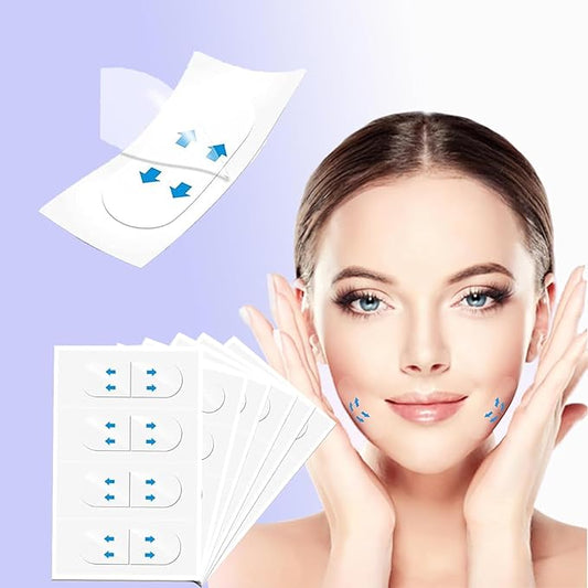 200PCS, Face Lift Tape, Bands Instant Facelift Tape for Wrinkles, Instant Neck Tape For Sagging Skin, Eyes, Jowls,Transparent Lifting Tapes with Elastic Bands