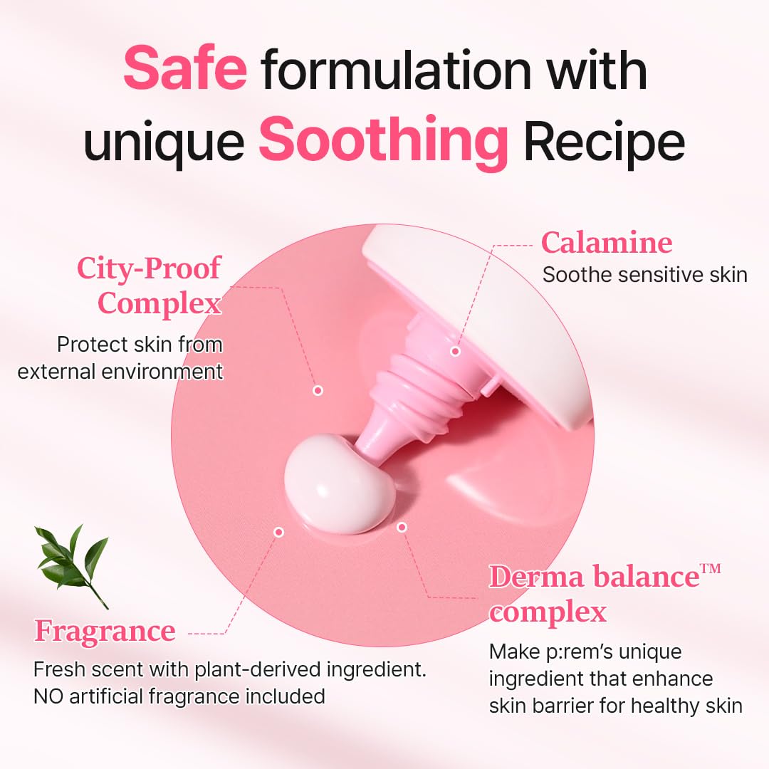 MAKE P:REM Soothing Pink Tone Up Sunscreen, Mineral Sun Care for Dehydrated Skin, Lightweight, Non-Greasy Formula, Skin Tone Correction, Korean Sunscreen, SPF 50, 1.69 fl.oz. (50ml)