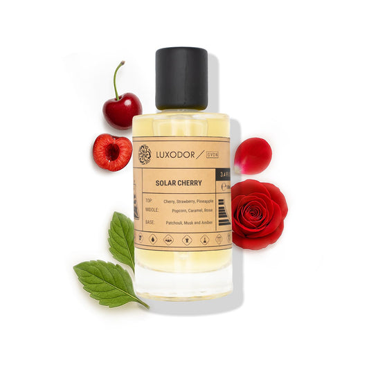 Solar Cherry - Inspired by Miss Cherie - pheromones perfumes for women cologne - dupes fragrances - Clean ingredients - Paraben Free Vegan - 3.4 fl. oz (100ml) with perfume oil 10 ml roll-on
