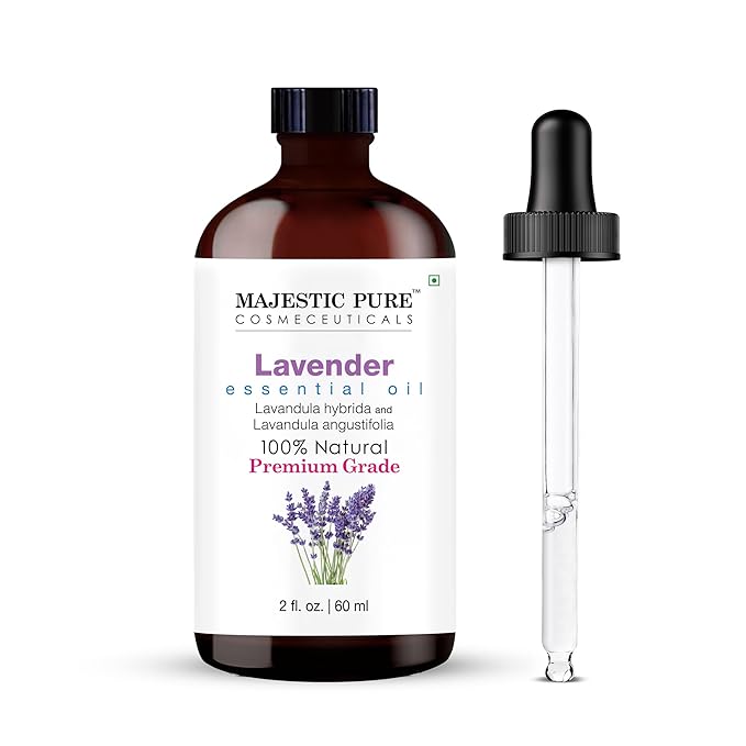 MAJESTIC PURE Lavender Essential Oil | 100% Pure and Natural Oil | Premium Grade Essential Oils for Hair Care, Home Diffusers, Skin, Aromatherapy, Massage and Humidifiers | 2 Fl Oz