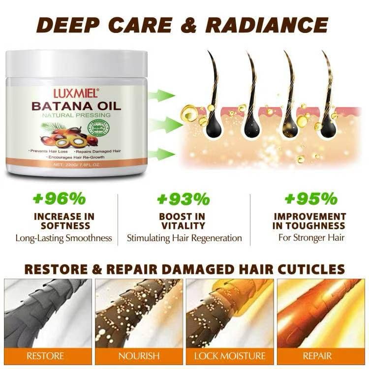 Raw Batana Oil – 100% Pure Honduran Oil for Hair Growth, Scalp Treatment & Edges – Cold-Pressed Natural Moisturizer for Strong, Shiny Hair