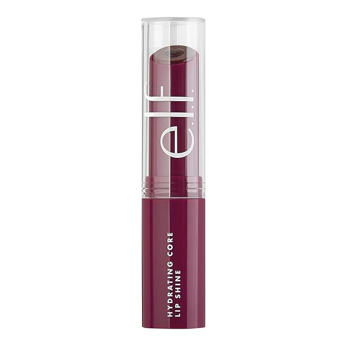 e.l.f. Hydrating Core Lip Shine, Conditioning & Nourishing Lip Balm, Sheer Color Tinted Chapstick, Ecstatic, 0.09 Oz (Pack of 2)