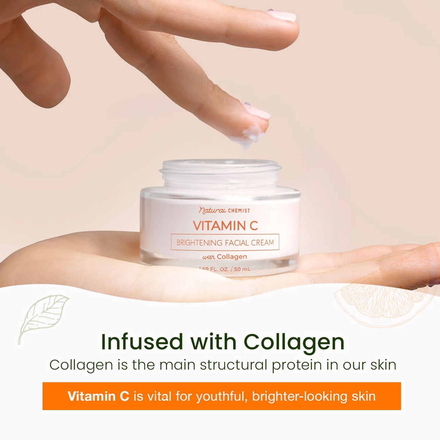 Vitamin C & Collagen Daily Face Moisturizer - Firming, Reduces Fine Lines & Wrinkles, Brightening, Dermatologist Tested, Cruelty Free Korean Skin Care For All Skin Types - 1.69 fl. oz