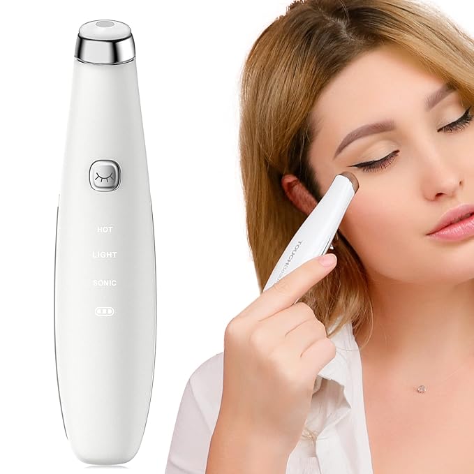 TOUCHBeauty Eye Massager Wand with 40℃, Eye Cream Booster with Heat/Vibrαtion/Red Mode, Fine Lines Remover TB-1662