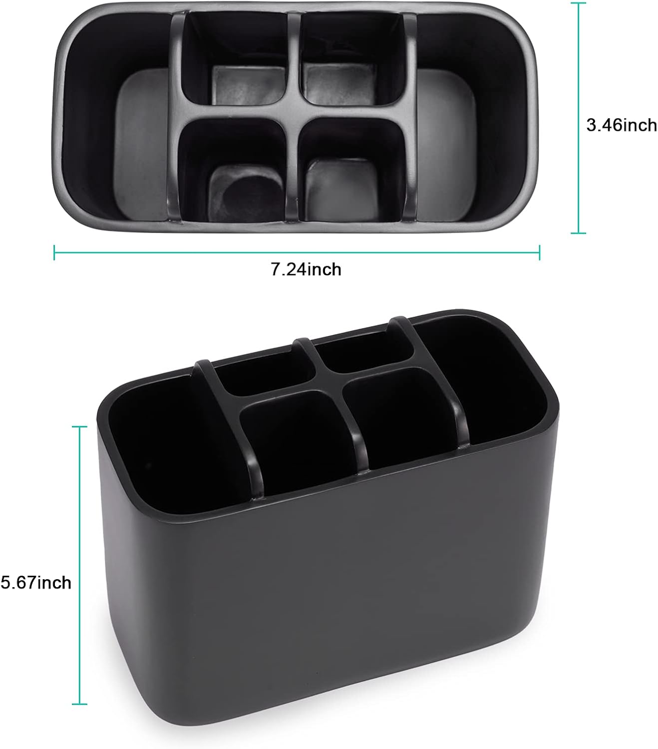 Toothbrush Holder Bathroom Toothbrush Toothpaste Organizer Tooth Brush Holder Makeup Brushes Holder Resin (Black)