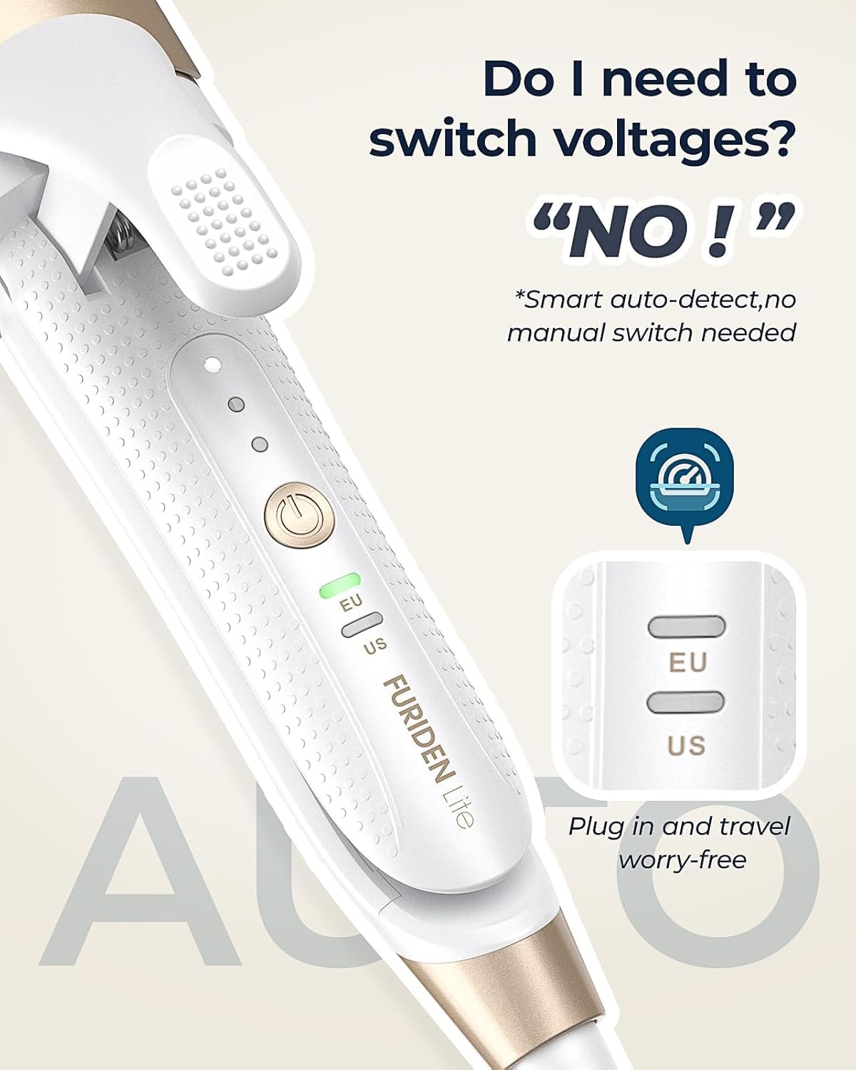 Dual-Voltage Curling Iron: 110V-240V 2 Inch Ceramic Wide Barrel 2-in-1 Curling Iron for Armpit to Mid Back Length Hair - Europe Travel for Loose Waves with Clamp