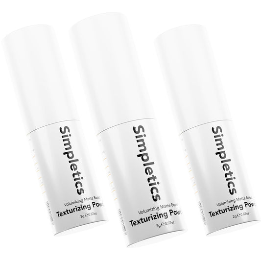 Simpletics Texturizing Powder - All Natural, 4 Ingredient Nourishing Formula with Rice Starch - Chemical Free - Gives Volumized, Texturized, Matte Finish to Men & Women (3 Pack)