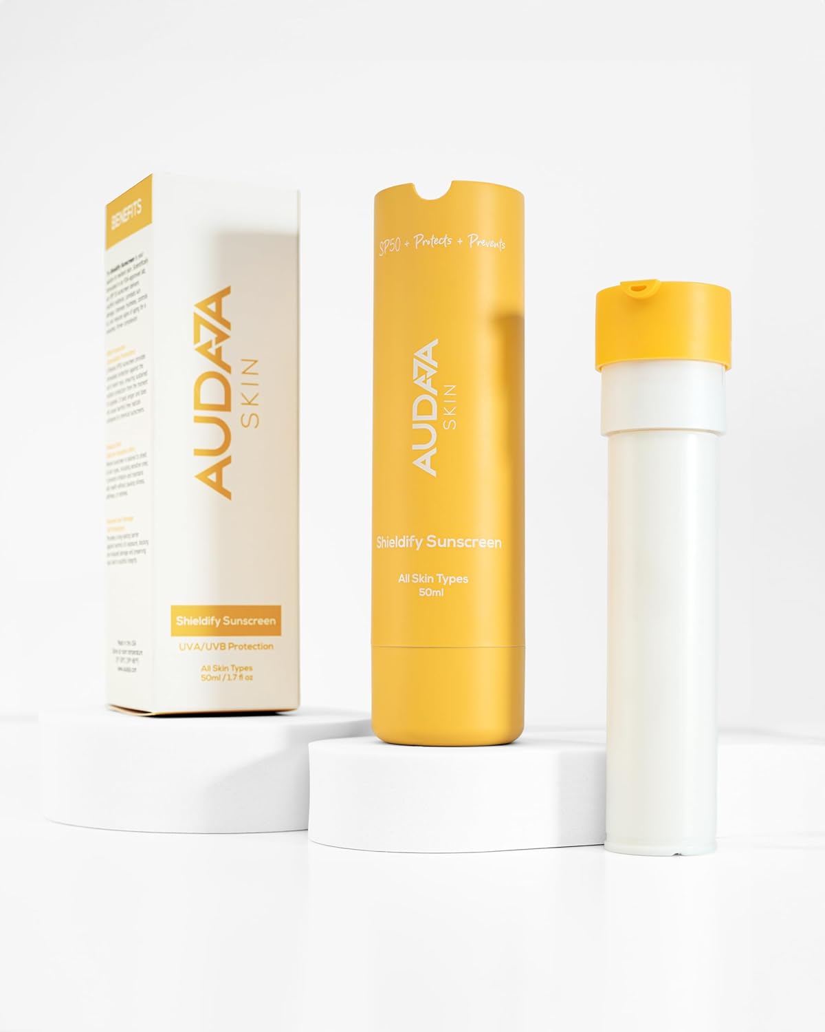 Shieldify Mineral Sunscreen SPF 50 | Face Sunscreen with Zinc Oxide & Hyaluronic Acid | Hydrating Formula for All Skin Tones & Sensitive Skin No White Cast| Dermatologist Tested