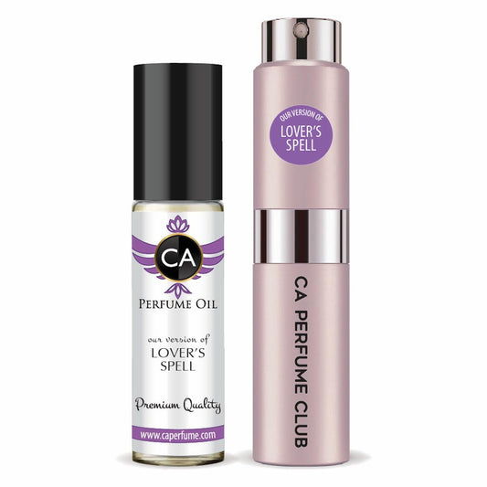 CA Perfume Duo Impression of Lover’s Spell For Women Perfume Layering Set Long Lasting Travel Size EDP + Body Oil Roll-On Bottle 0.27 Fl Oz+0.33 Fl Oz