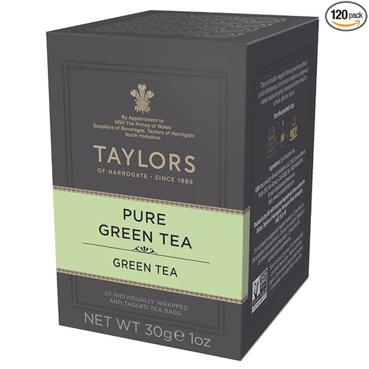Taylors of Harrogate Pure Green Tea, 20 Count (Pack of 6)