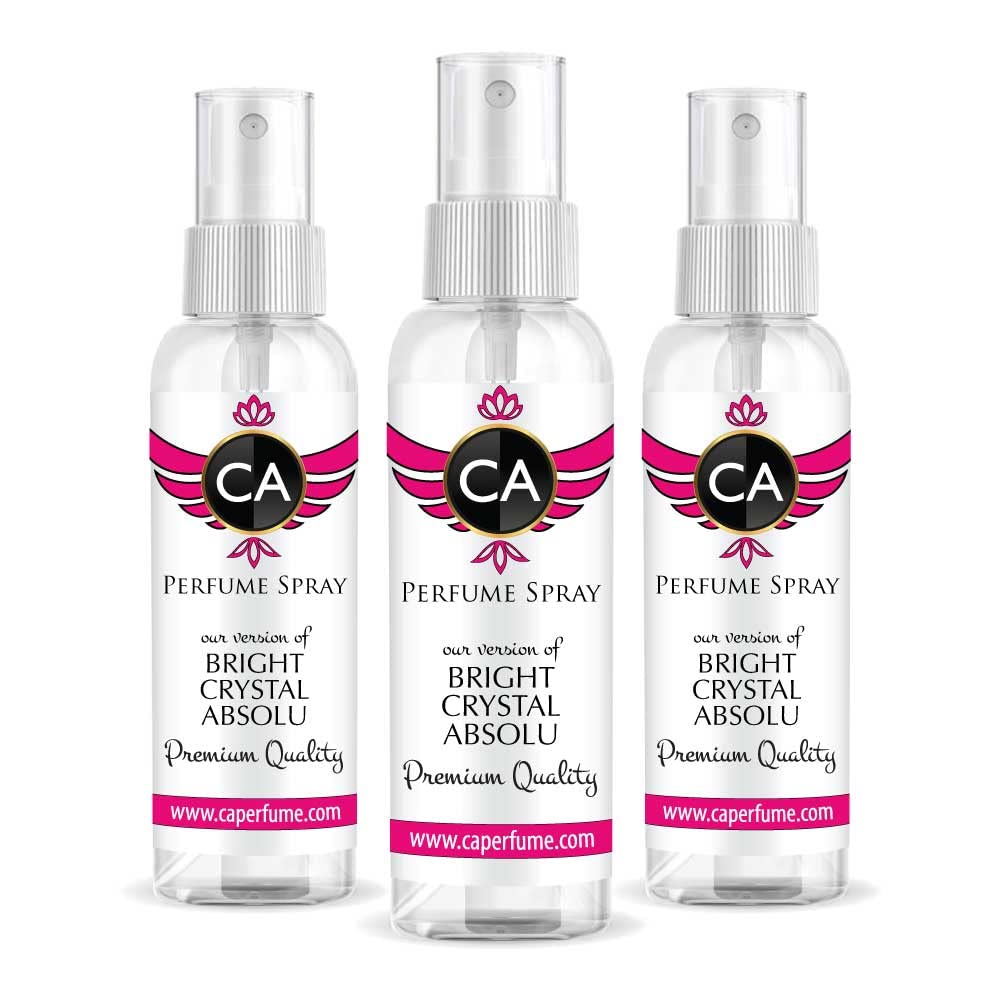 CA Perfume Eco Refill Impression of Bright Crystal Absolu For Women EDP Perfume Concentrated Long Lasting Eau de Parfum Spray Refillable Atomizer Bottle 2 Fl Oz/60ml-X3