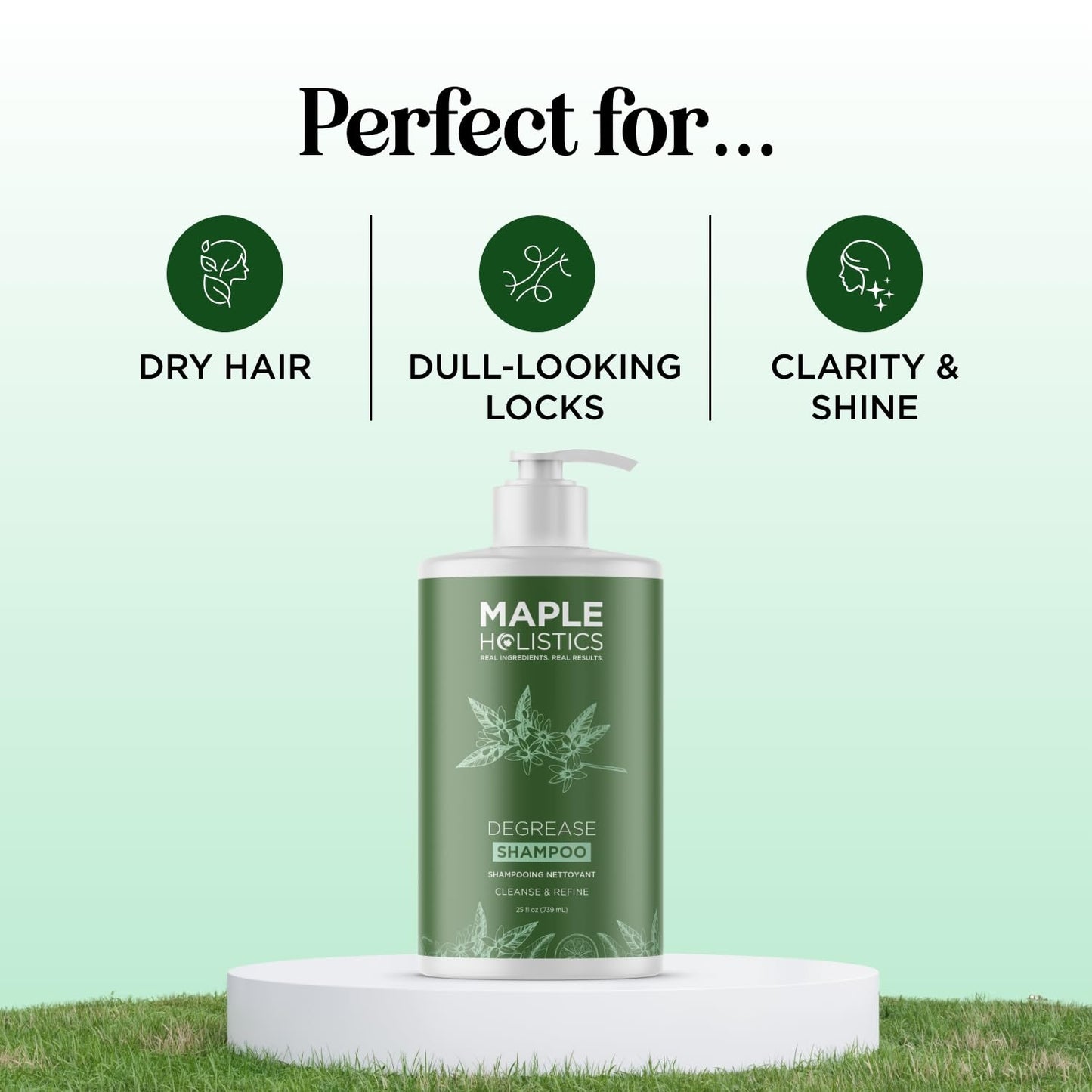 Maple Holistics Clarifying Shampoo for Oily Hair and Scalp - Deep Cleansing Shampoo Build Up Remover with Rosemary Oil - for Greasy Hair & Scalp - Vegan Color Safe Sulfate & Paraben Free (25 Fl Oz)