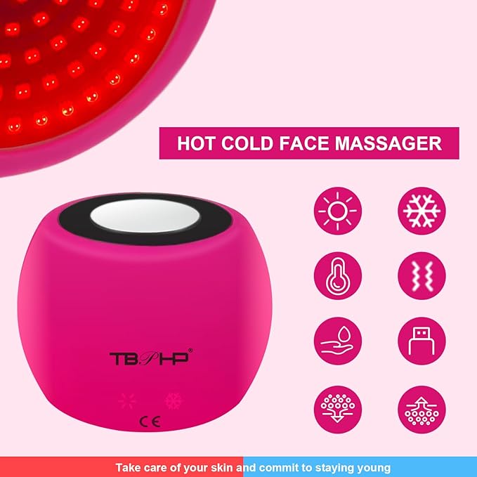TBPHP 2 in 1 Red-Light Hot Cold Electric Face Massager,Multifunctional Wireless Facial Sculpting Tools for Face and Neck Toning Devices