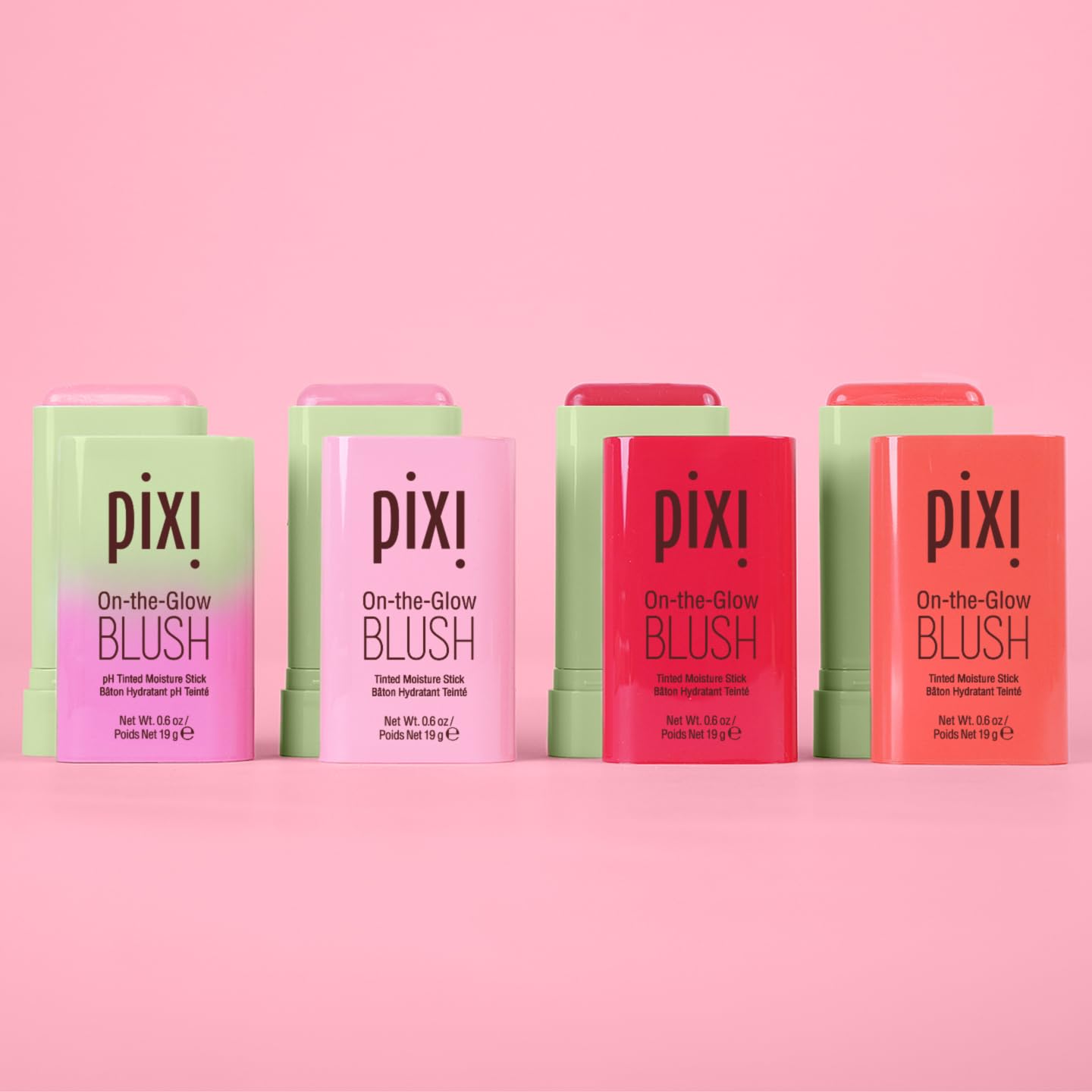 Pixi Beauty Beaming Bliss On-the-Glow Trio | Hydrating Tinted Moisture Stick Blush, Bronzer, and Highlighter Set | Travel Size, Vegan, and Paraben-Free