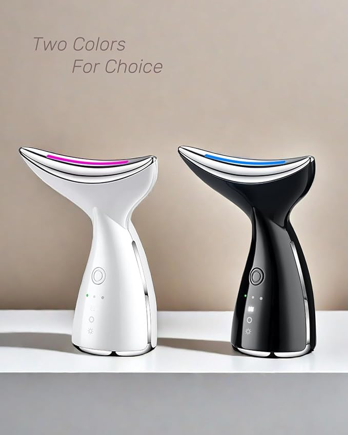 Face and Neck Massger for Skin Care Electric Face Neck Lifting Massager with 45℃ Heat & 3 Massage Modes for Wrinkles Facial Neck Massager (Black)