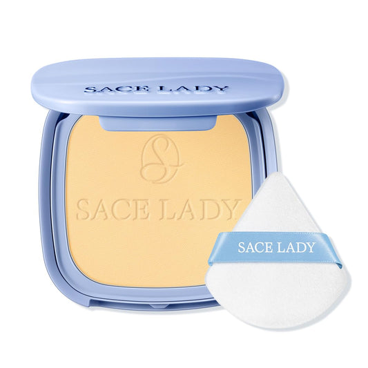SACE LADY Face Powder Waterproof Setting Makeup, Talc-Free Oil Control Pressed Powder Compact for Women, Blurring Pores Matte Long Lasting Up to 24 Hours, Cruelty-Free (#06 Banana, 0.35Oz)