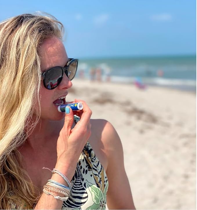 Dermatone Original Lip Balm | Medicated & Moisturizing | Cocoa Butter, Aloe, Vitamin E | Soothe & Heal Chapped Lips | SPF30 | 3-Pack, 0.15oz sticks