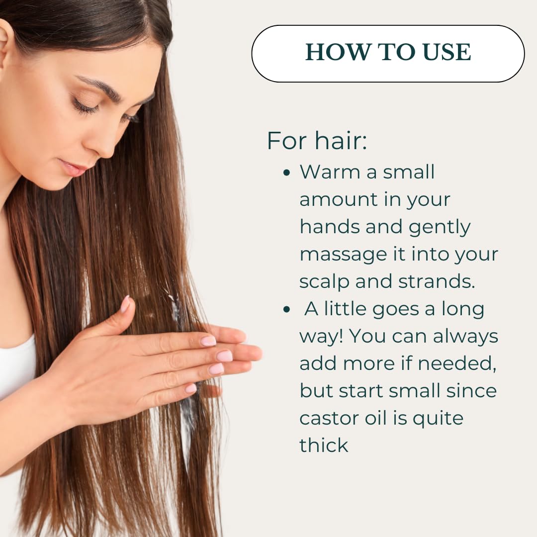 River Birch Organic Castor Oil (2oz) – 100% Pure, Unscented Organic, and Hexane-Free. Promotes Hair, Eyelash, and Eyebrow Growth. Ideal for Hair Treatments & Skin Hydration