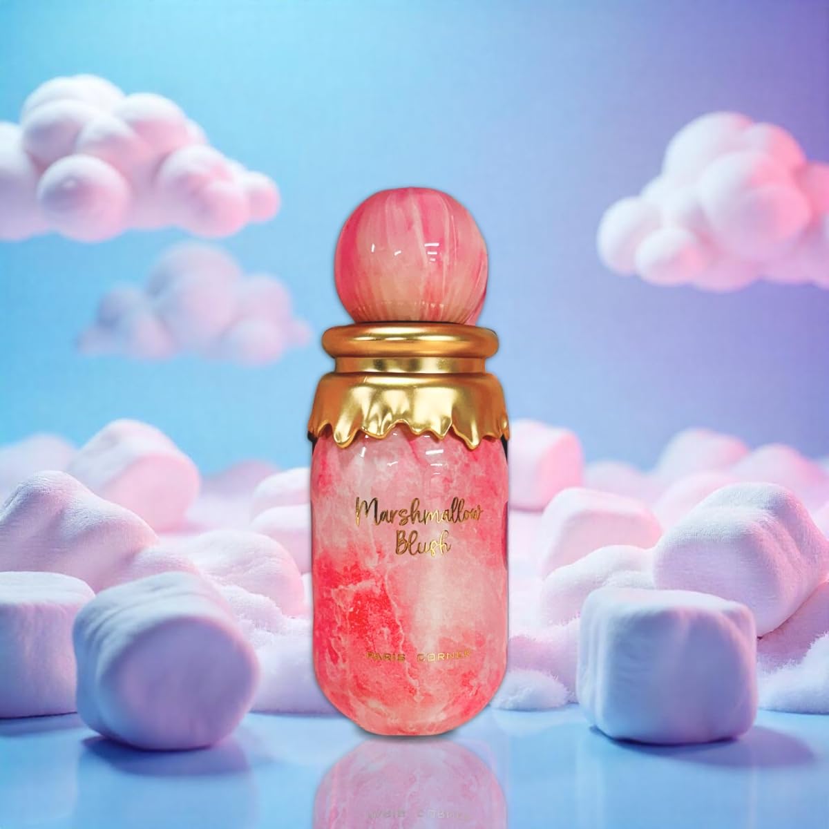 Paris Corner | Marshmallow Blush EDP 3.4 Fl Oz | A Unique Gourmand Marshmallow Strawberry Perfume for Women | Long-Lasting Sweet Scent Fragrance for Daily Use