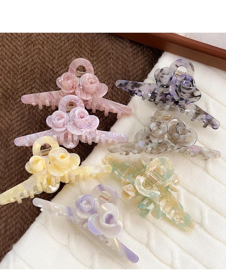 Premium Acetate Hair Clip for Women - Elegant Plant-Based Hair Claw with Secure Hold, Gentle on Hair (A-Iridescent Brown, 5.1 * 2.3 * 2.1inch)