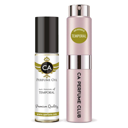 CA Perfume Duo Impression of Temporal For Women Perfume Layering Set Long Lasting Travel Size EDP + Body Oil Roll-On Bottle 0.27 Fl Oz+0.33 Fl Oz