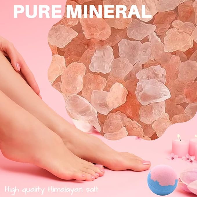 Bath Bombs for Kids, Girls Women. Organic Handmade Fun Bubble Bath with Surprise Jewelry Toys Inside!.Includes 3 Natural Bath Salts. Relaxing Soaking Himalayan Salts.Girls Birthday Christmas Gift Idea