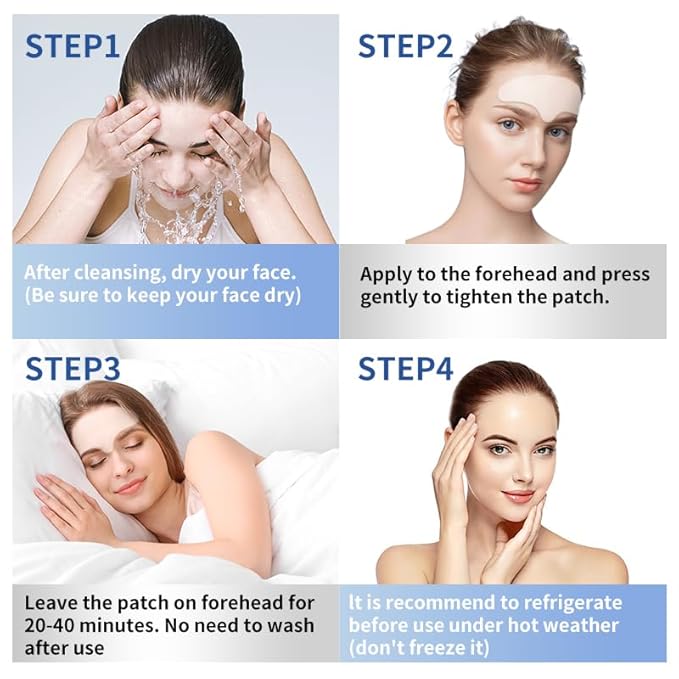 10pcs Masks | Collagen Forehead Anti-Wrinkle Treatments | Jelly Touch Mask | Skin-Friendly Hydrogel for Deep Hydration, Firming & Fine Line Reduction, Targets Forehead Wrinkles & Frown Lines