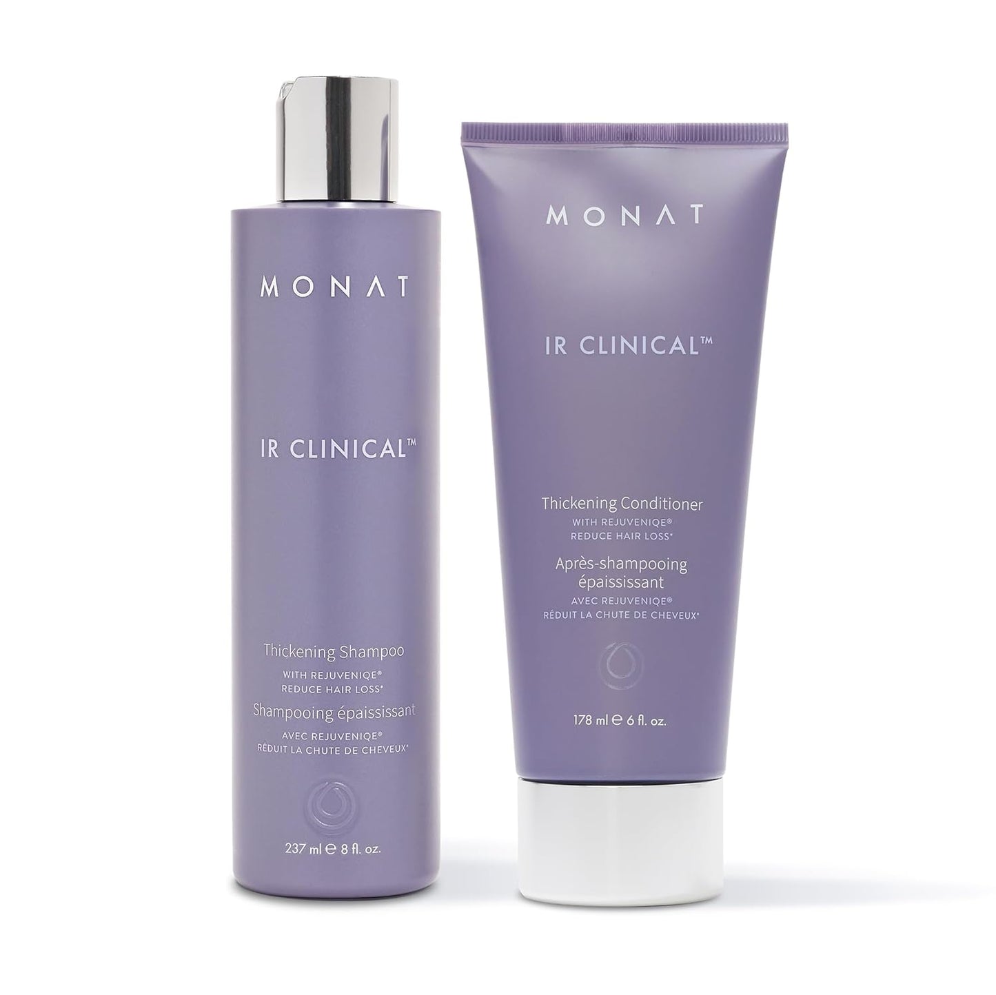 MONAT IR Clinical Thickening Shampoo & Conditioner Set – Hair Strengthening & Volumizing System for Thicker, Fuller-Looking Strands – Natural Hair Care with Rosemary, Mint & Pea Extract