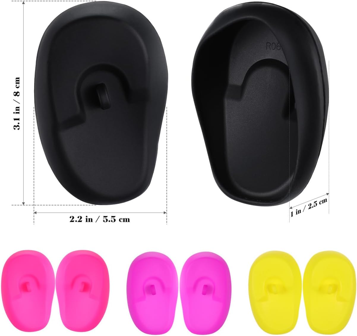 Silicone Ear Protectors, 4pairs Anti-Slip Ear Covers Waterproof Ear Protective Cover for DIY Hair Dye, Washing Hair, Shower